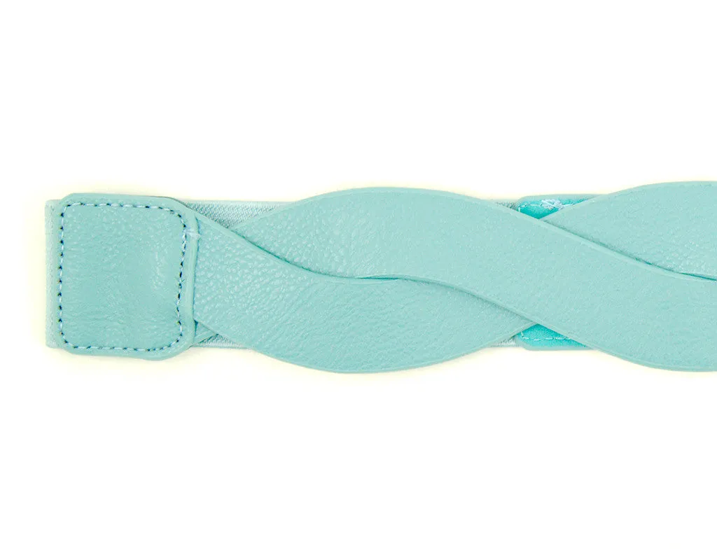 Thin Sky Blue Swirl Cinch Belt