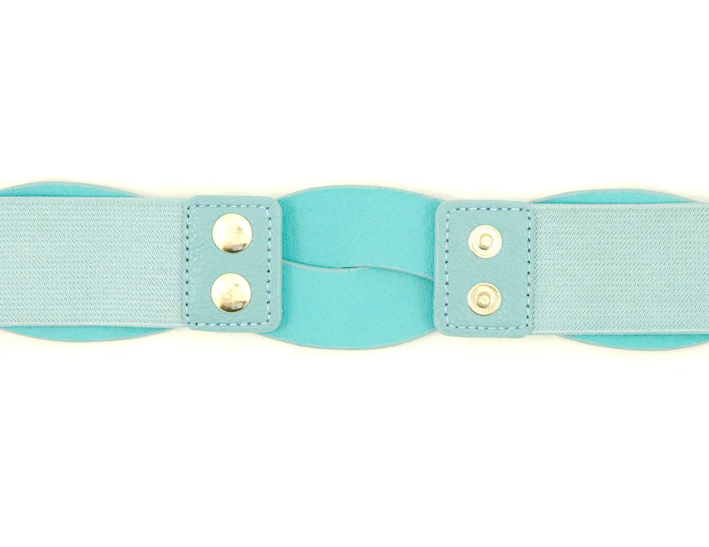 Thin Sky Blue Swirl Cinch Belt