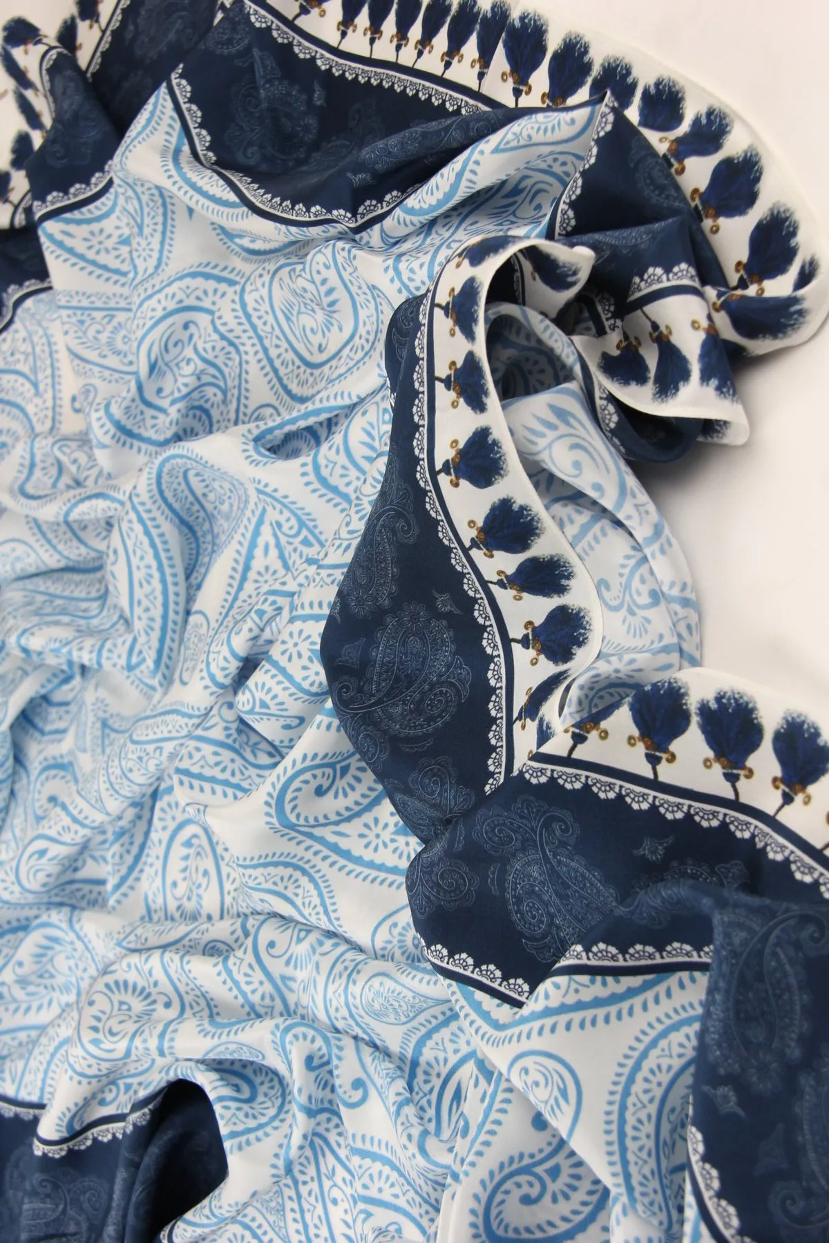 Toile Paisley Silk Scarf