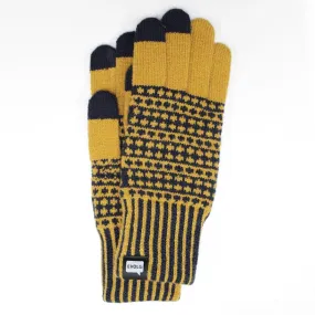 Tokyo Knit Gloves (Mustard   Navy)