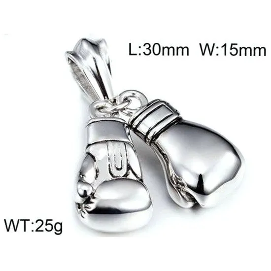 Trendy Men's Titanium Steel Pendant with Boxing Gloves Design - European and American Style Jewelry