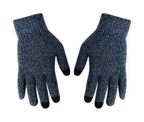 Unisex Warm Knitted Texting Gloves for Iphone Android Smart phones Touch screens Blue