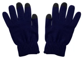 Unisex Warm Knitted Texting Gloves for Iphone Android Smart phones Touch screens Midnight Blue