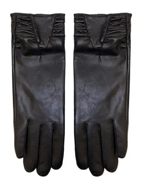 Vintage Style Long Black Leather Gloves