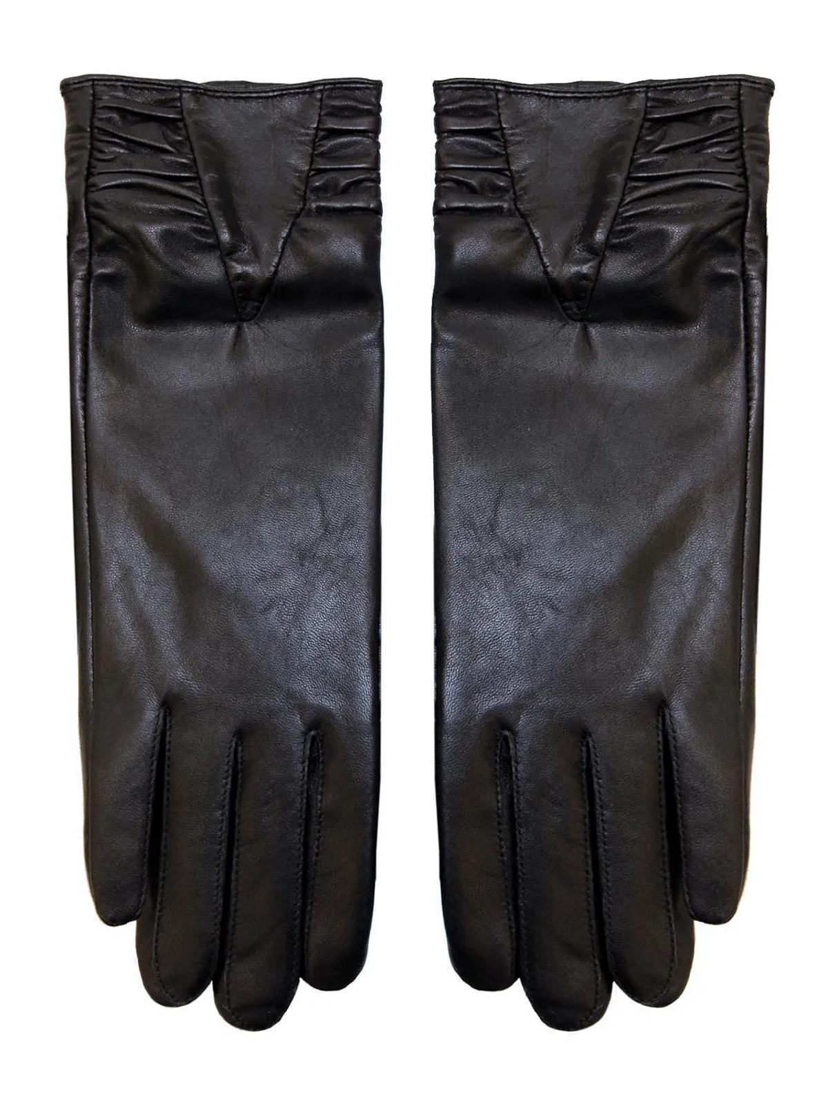 Vintage Style Long Black Leather Gloves