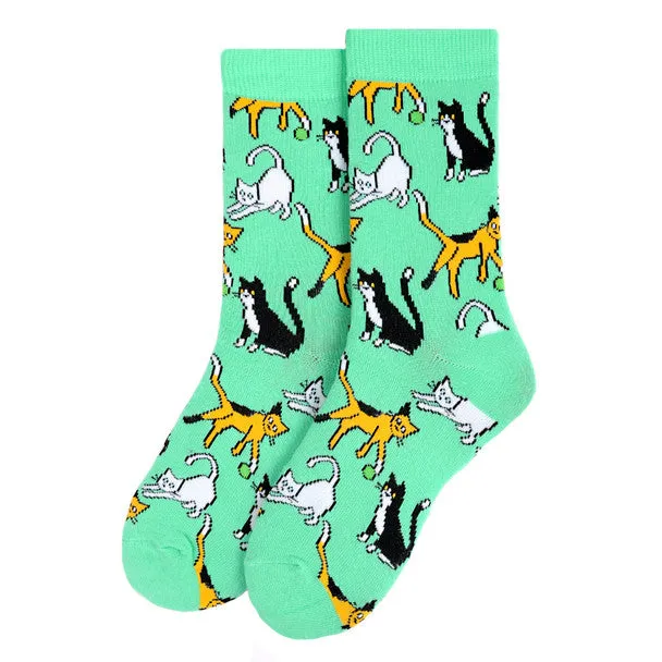 *Women's Playful Cats Novelty Socks