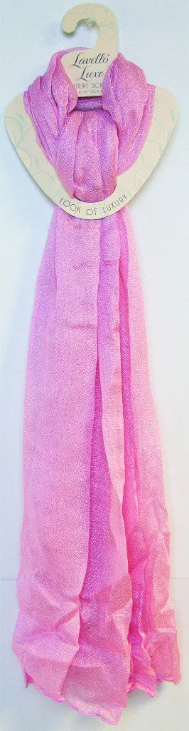 woven metallic scarf - pink w/silver Case of 24