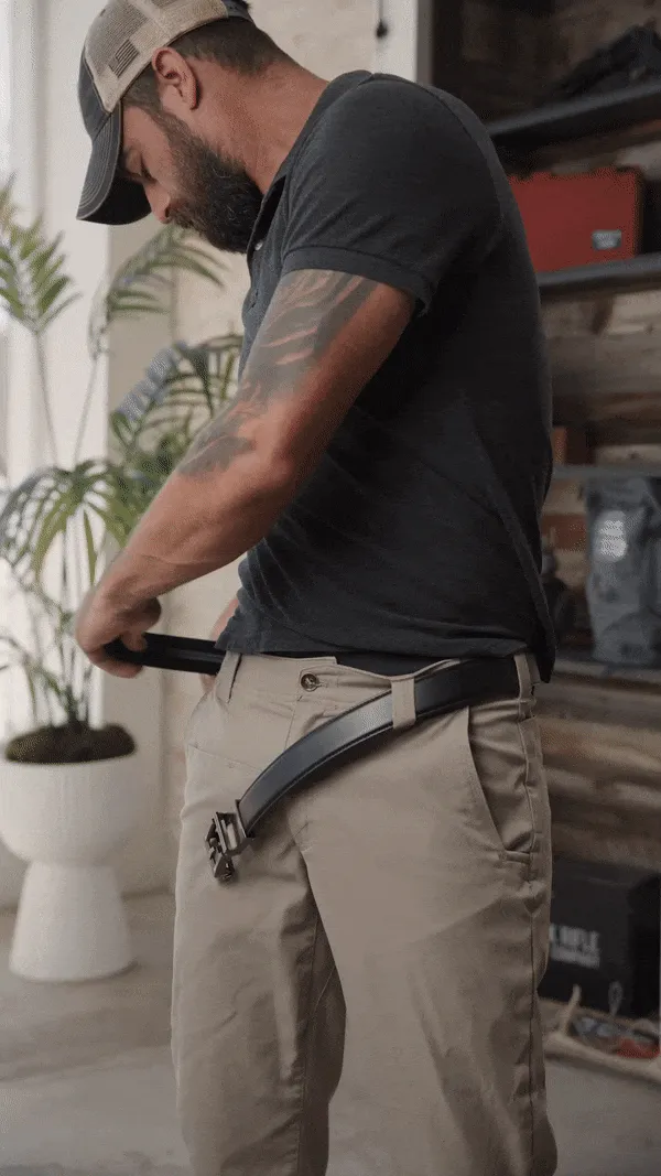 X2 BUCKLE | BROWN LEATHER GUN BELT